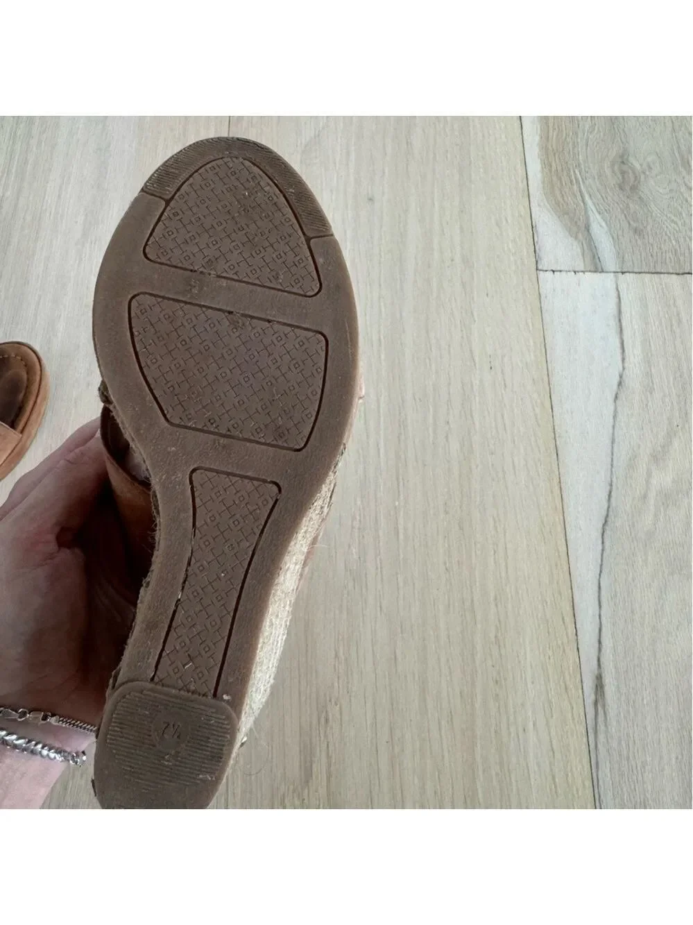 Tory Burch Wedges Shoes High Heels Brown And Gold Size 7.5